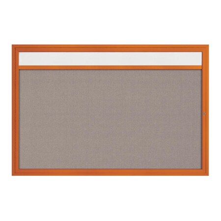 United Visual Products Slim Enclosed Corkboard, 36"x36", White Alum Frame/Surf UVEB3636-WHITE-SURF